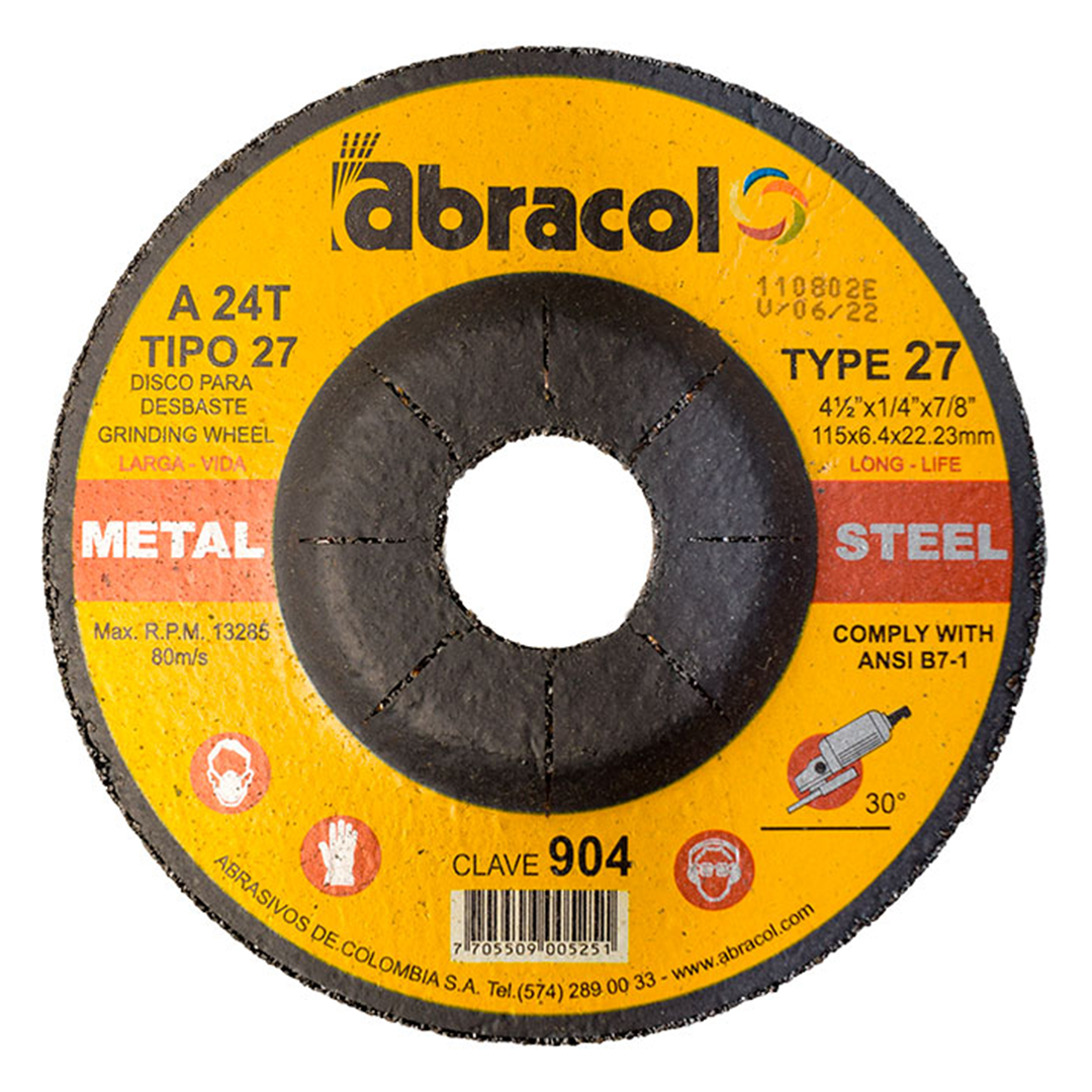 DISCO ABRACOL PULIR MT 41/2 115X6.4 A24T