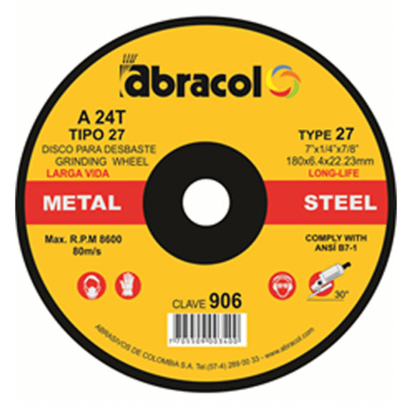 DISCO ABRACOL PULIR METAL 7 A24T