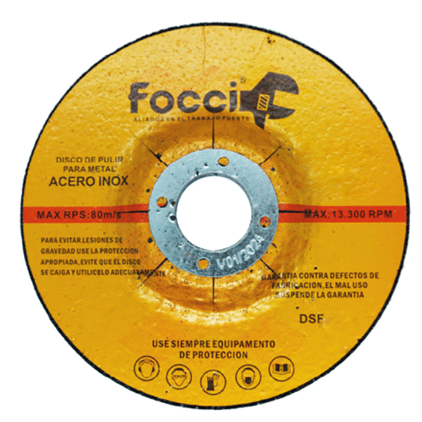 DISCO PULIR METAL 4-1/2X1/4X7/8 FOCCI