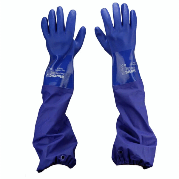 GUANTE AZUL PVC MANGA LARGA