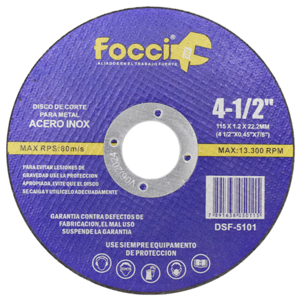 DISCO FINO C/METAL 4-1/2 1.2MM FOCCI