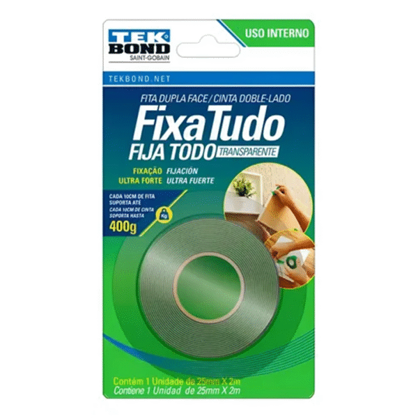 CINTA DOBLE FAZ 2M 25MM TEK BON